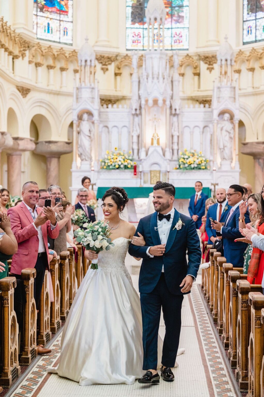 Bride and Groom Walking Down Aisle Wedding Portrait | Tampa Bay Planner Eventfull Weddings