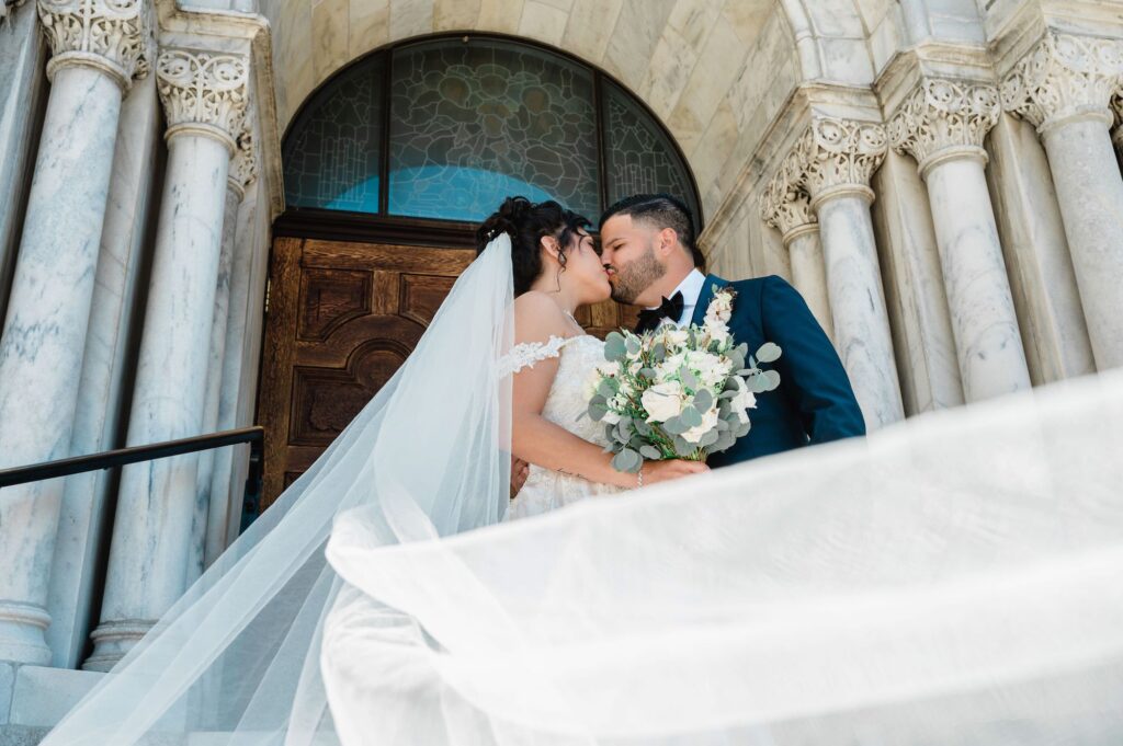 Bride and Groom Veil Wedding Portrait | Tampa Bay Photographer Iyrus Weddings
