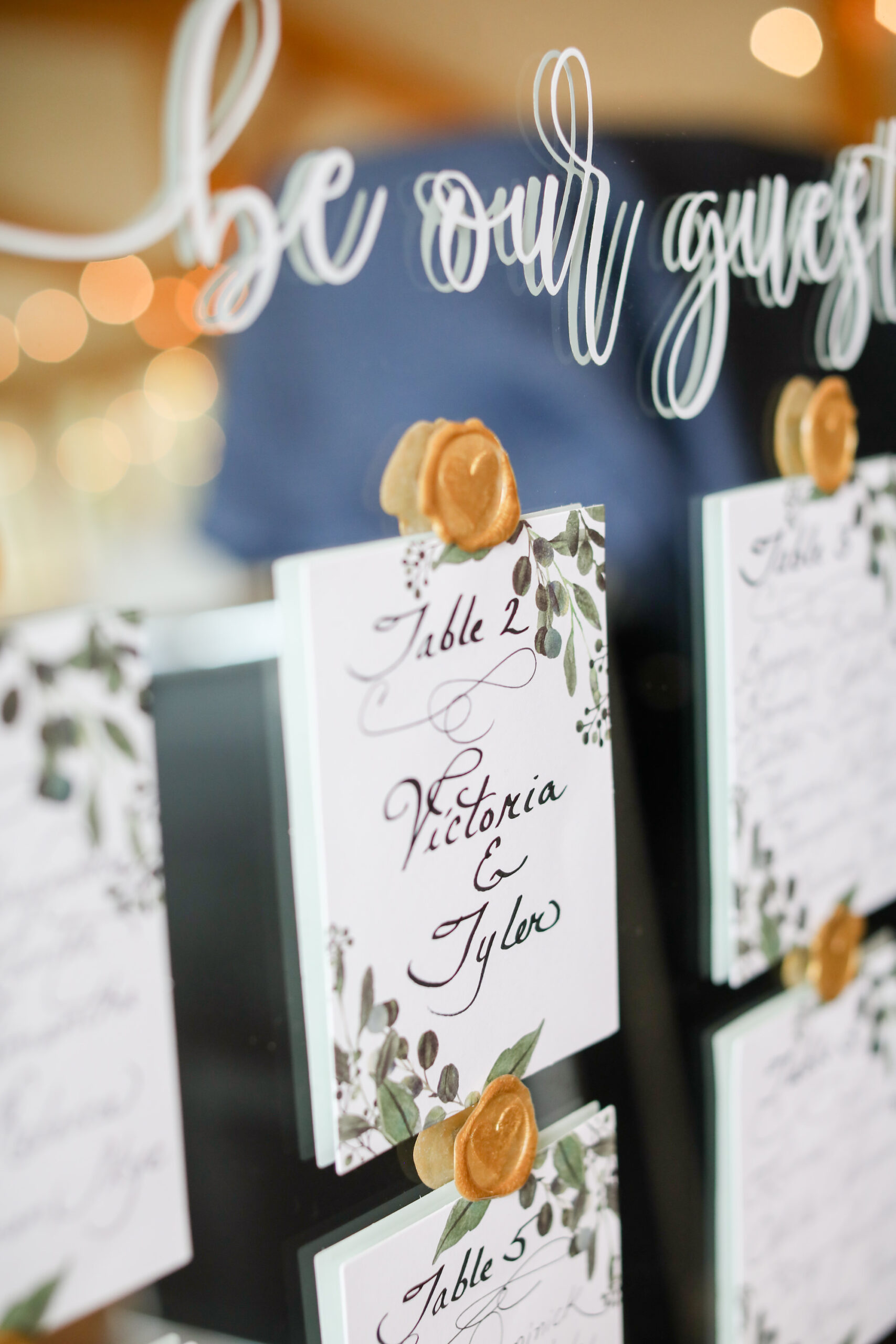 Southern Vintage Mirror and Wax Seal Be Our Guest Wedding Seating Chart Inspiration