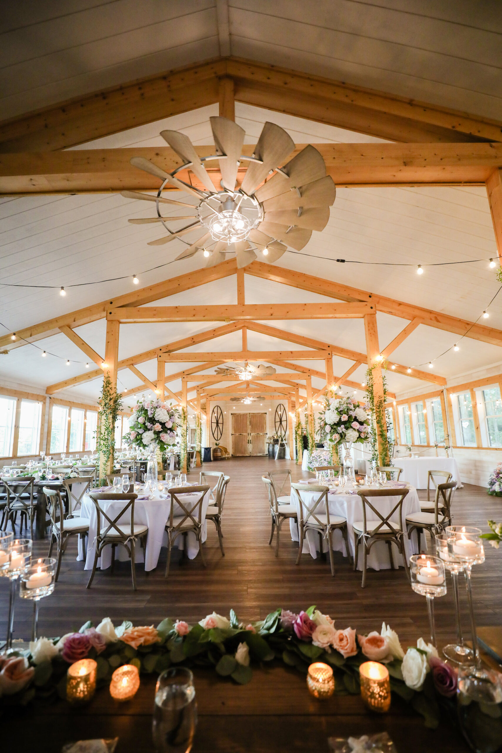Elegant Rustic Indoor Legacy Barn Reception | Brooksville Venue Legacy Lane Weddings