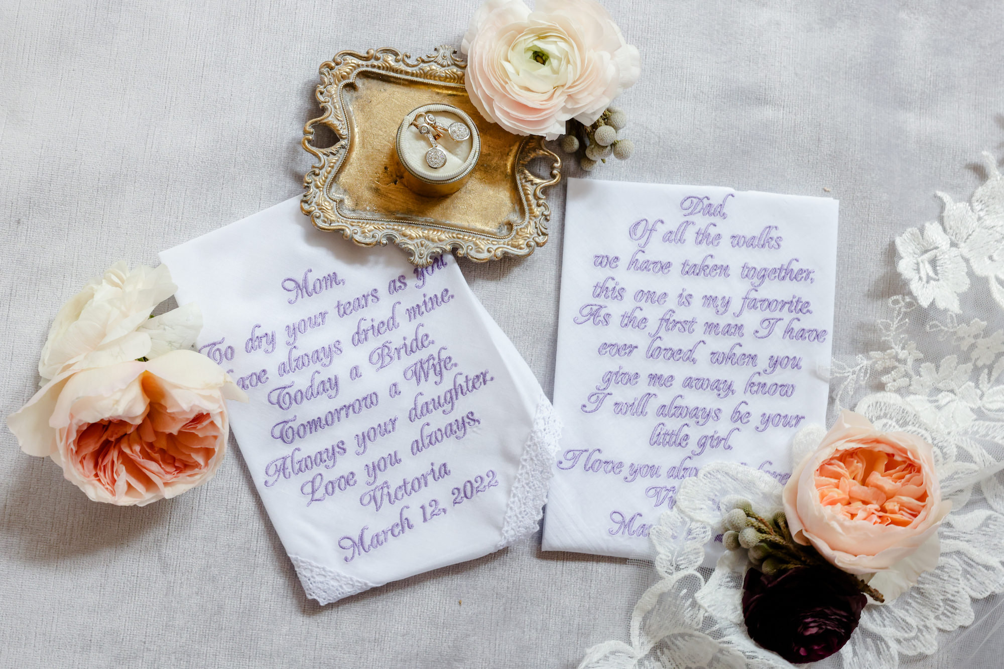Personalized Mother and Father Wedding Handkerchief Gift Ideas
