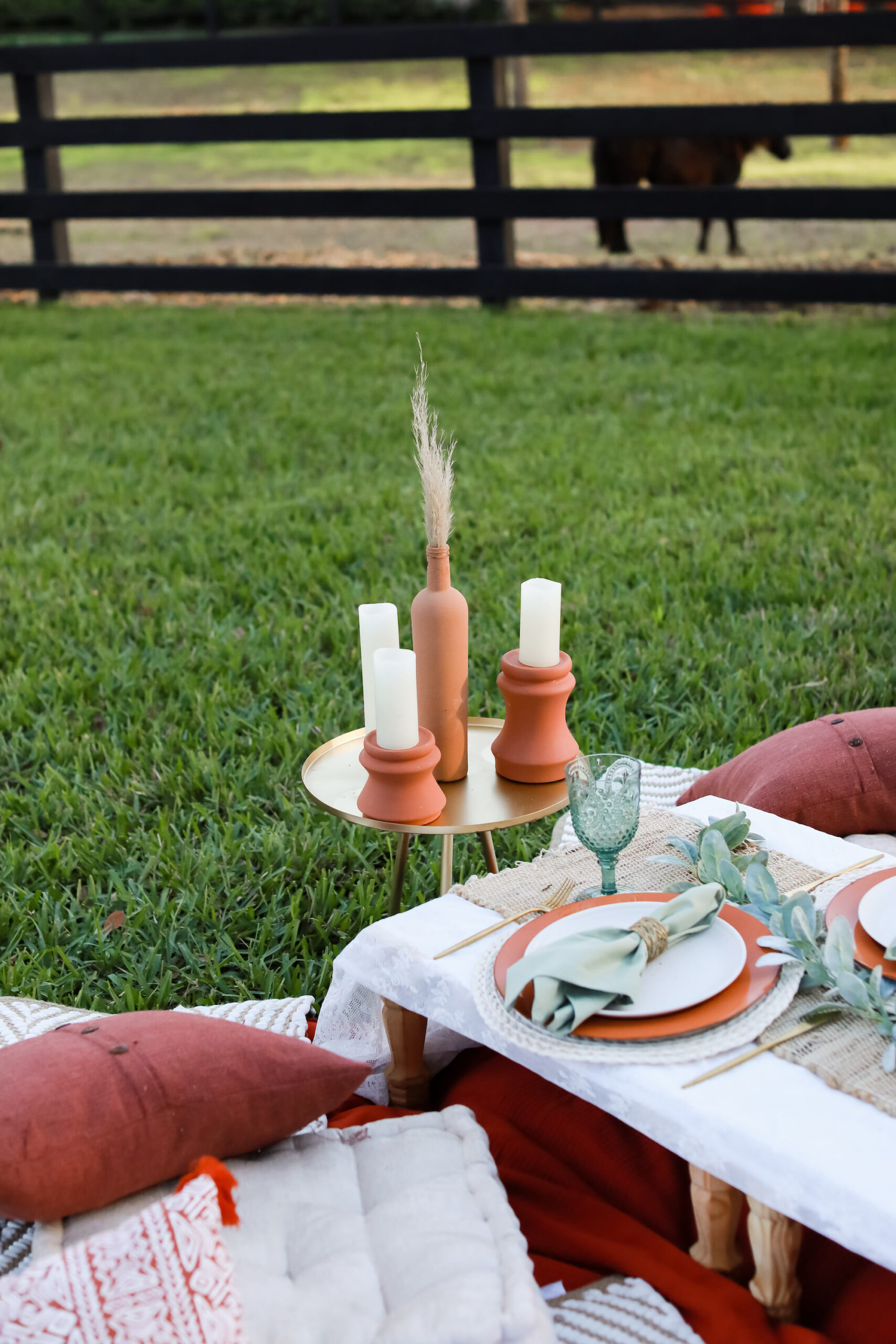 Fall Terracotta Boho Outdoor Wedding Shower Party Tent Picnic Inspiration