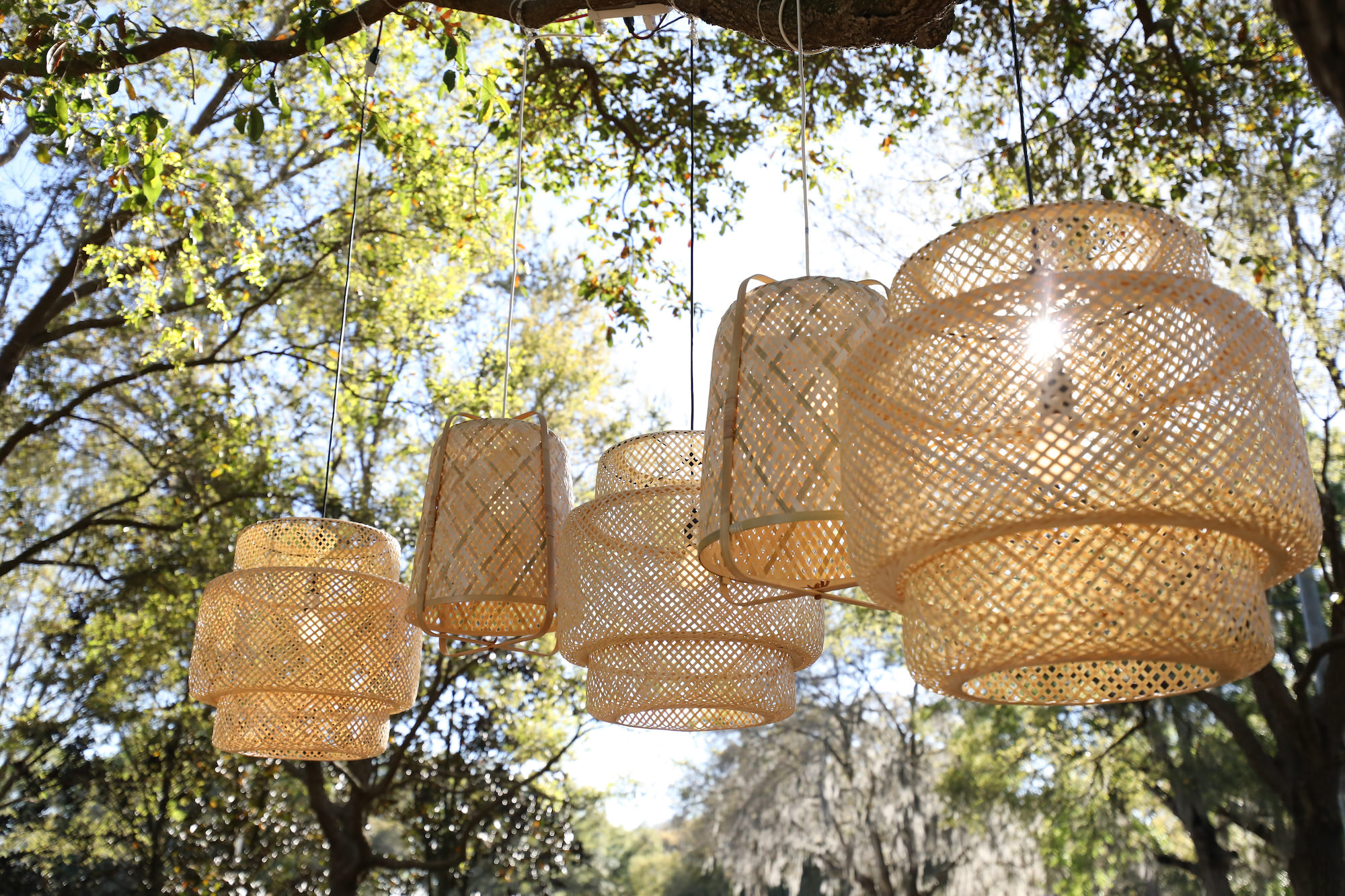 Boho Styled Wicker Lanterns Outdoor Wedding Decor Inspiration