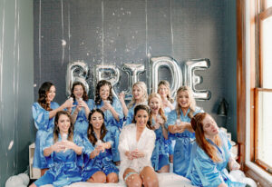 Light Sky Blue Matching Bridesmaids Wedding Robes Inspiration | Tampa Bay Hair and Makeup Artist Femme Akoi