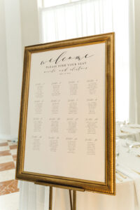 Classic Gold Vintage Frame Wedding Reception Seating Chart Inspiration