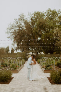 Bride and Groom Garden Wedding Portrait | Tampa Bay Wedding Venue Mill Pond Estate