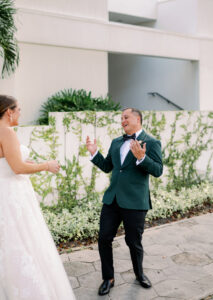 Bride and Groom First Look Wedding Portrait | St. Petersburg Wedding Photographers Dewitt for Love Photography