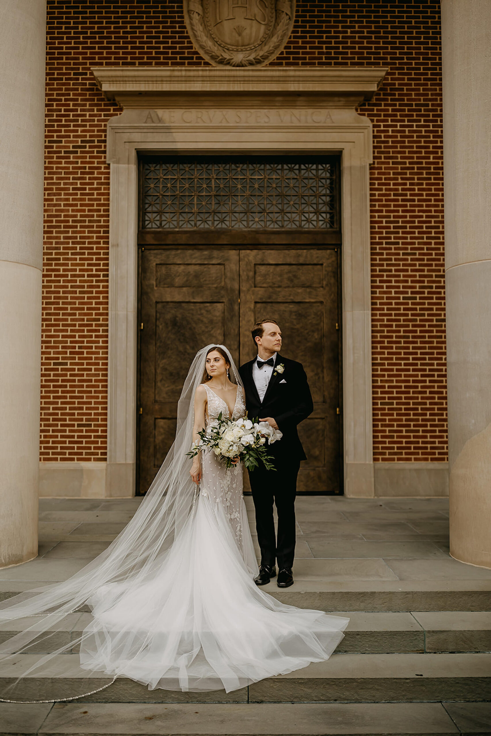 Bride and Groom Catholic Wedding Portrait | Tampa Bay Church The Chapel of the Holy Cross