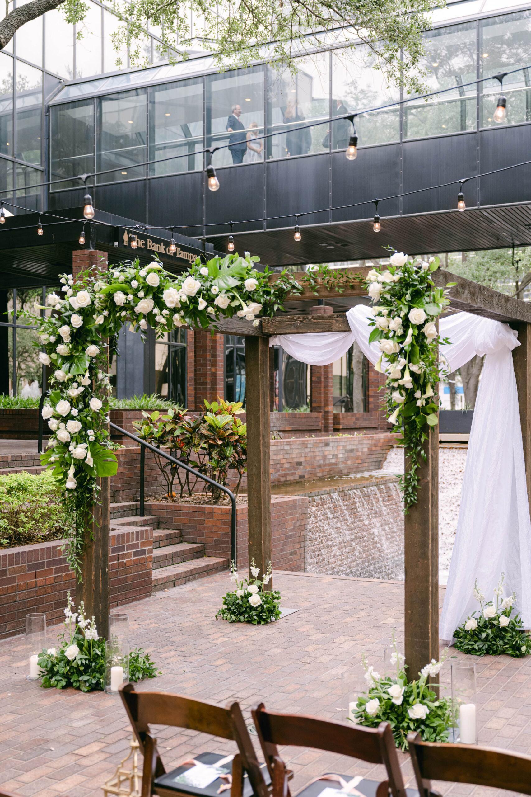 White Rose and Greenery Chuppah Wedding Ceremony Arch Inspiration | Tampa Wedding Florist FH Events