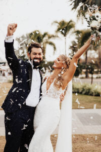 Bride and Groom Biodegradable Confetti Wedding Portrait