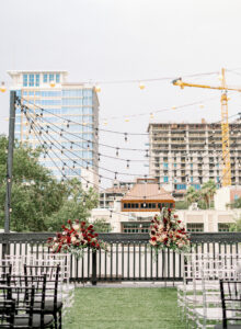 Downtown St. Pete Rooftop Wedding Ceremony | Station House | Chair Rentals Gabro Event Services