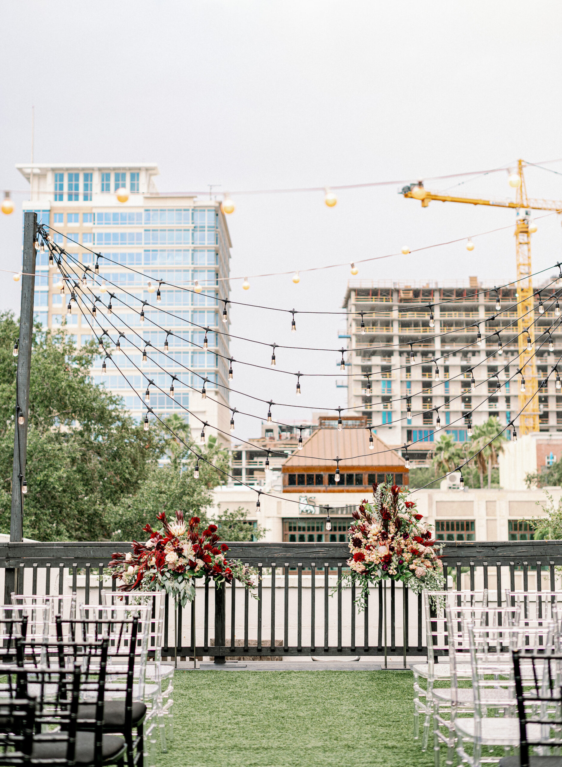 Downtown St. Pete Rooftop Wedding Ceremony | Station House | Chair Rentals Gabro Event Services