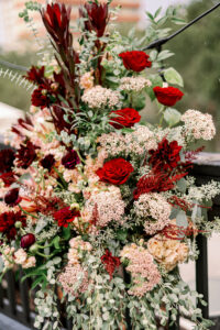 Burgundy and Red Wedding Ceremony Flower Decor Ideas