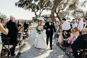 Bride and Groom Just Married Wedding Ceremony Portrait | Tampa Bay Wedding Venue Simpson Lakes