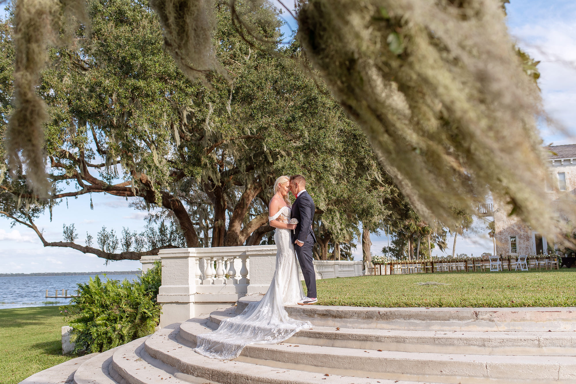 Intimate Bride and Groom Wedding Portrait | Central Florida Venue Bella Cosa | Tampa Bay Wedding Photographer Kristen Marie Photography