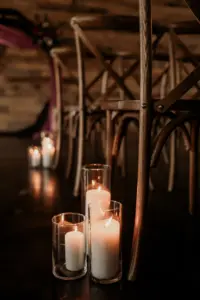 Romantic Pillar Candles Wedding Ceremony Aisle Decor Ideas