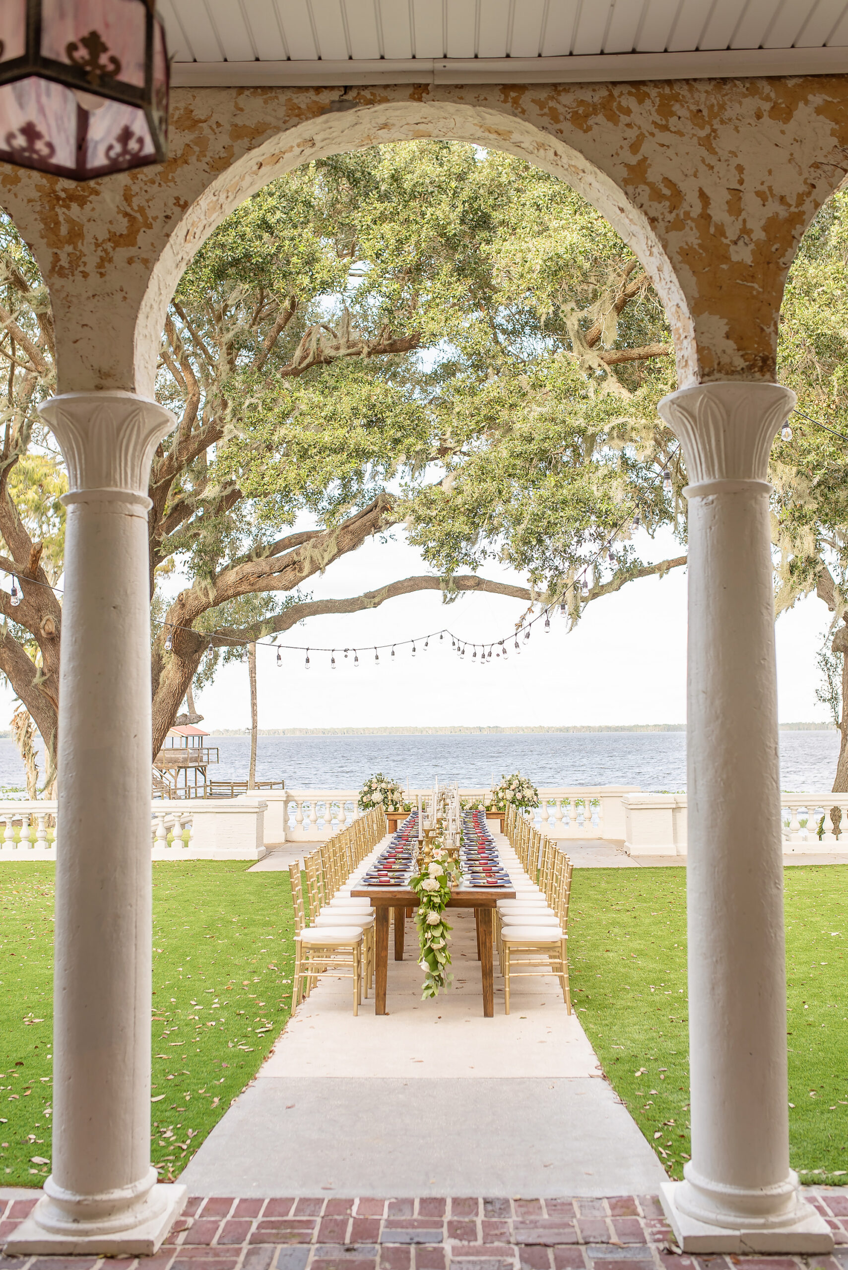 Intimate Waterfront Wedding Reception Inspiration | Elegant Tuscan Italian Inspired Central Florida Wedding Venue Bella Cosa
