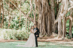 Bride and Groom Banyan Tree Wedding Portrait