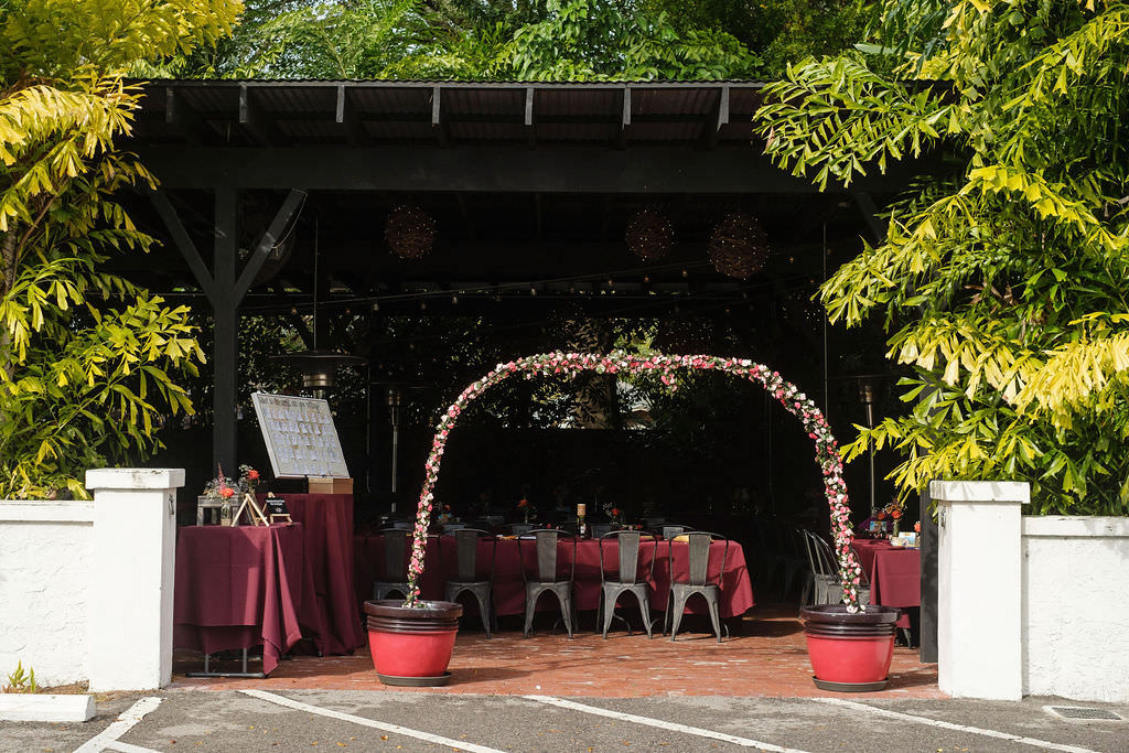 Floral Wedding Reception Entrance Arch