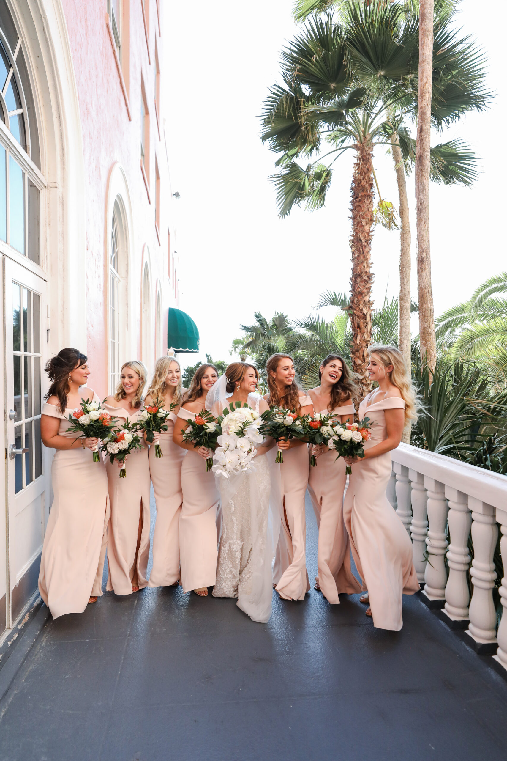 Boho Neutral Bridesmaids Dress Ideas | Tropical St Petersburg Beach Wedding Venue Don CeSar