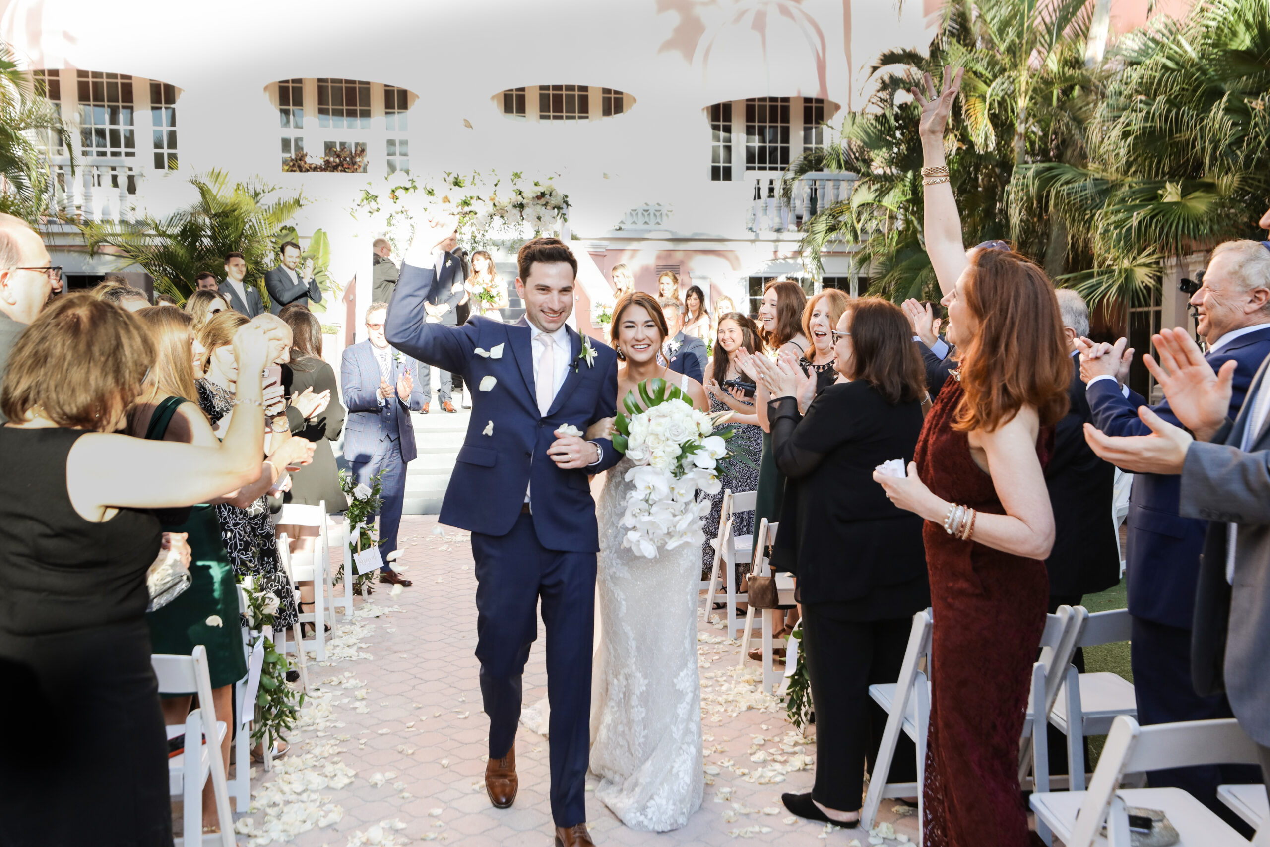 Bride and Groom Tropical Jewish Wedding Ceremony Portrait | St Pete Planner Special Moments Event Planning