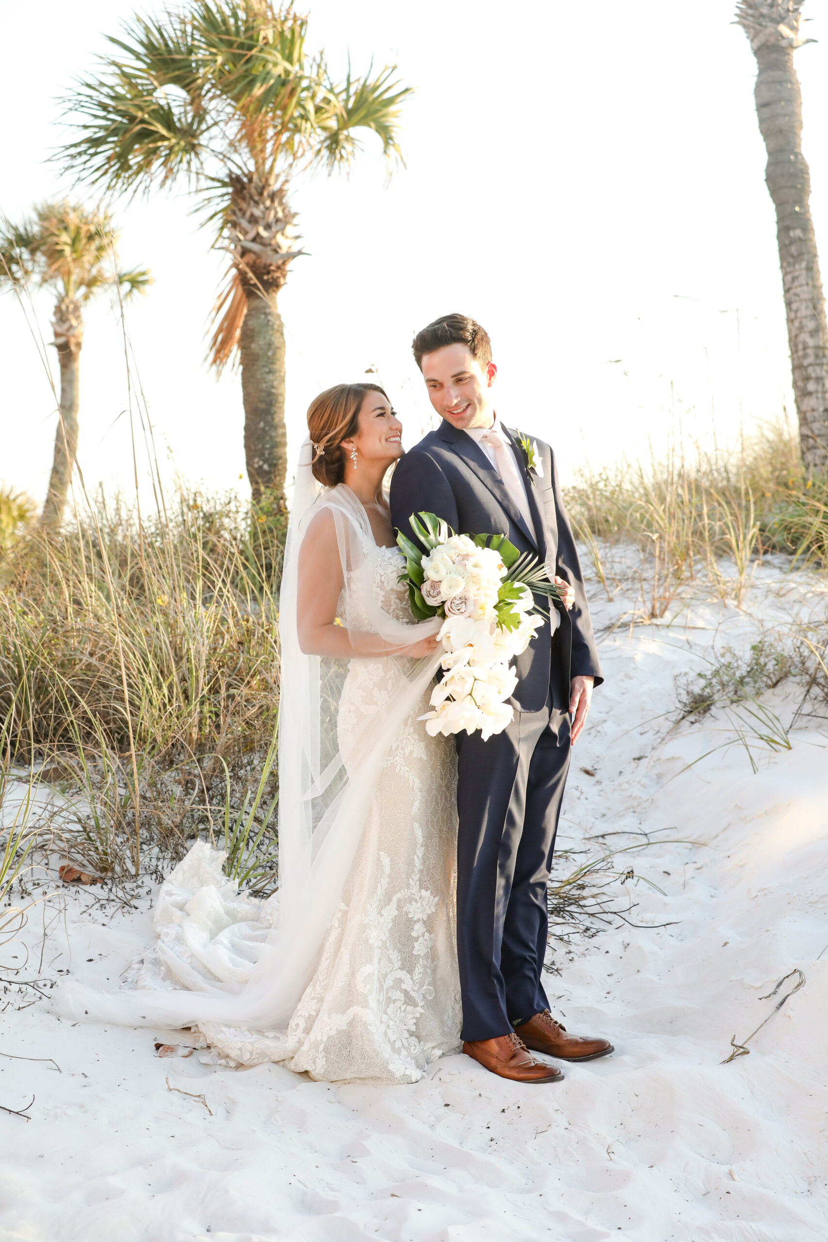 Tropical Bride and Groom Beach Wedding Portrait | St Pete Photographer Lifelong Photography