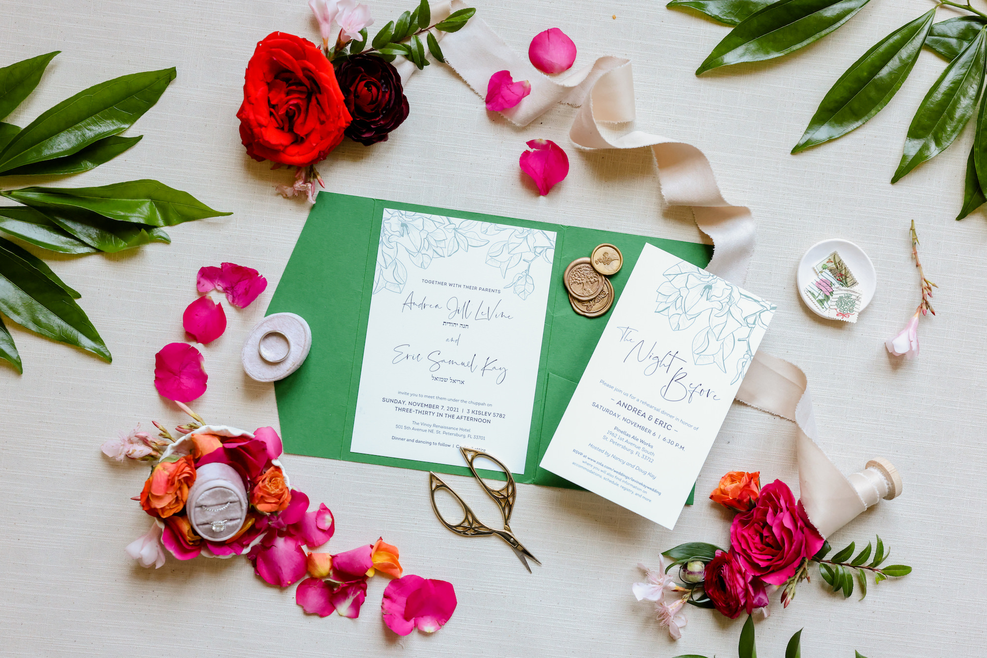 Green and White Wedding Invitation Suite inspiration