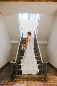 Bride on Stairs Wedding Portrait