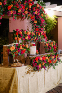 Vibrant Tropical Wedding Reception Dessert Bar Inspiration