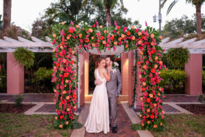 Tropical Chuppah Jewish Wedding Inspiration | St. Pete Venue The Vinoy Tea Garden