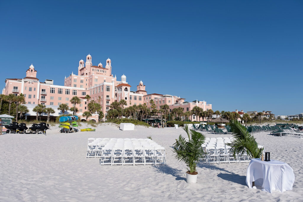 Beach Wedding Ceremony Inspiration at St. Petersburg Beach Wedding Venue The Don Cesar Hotel