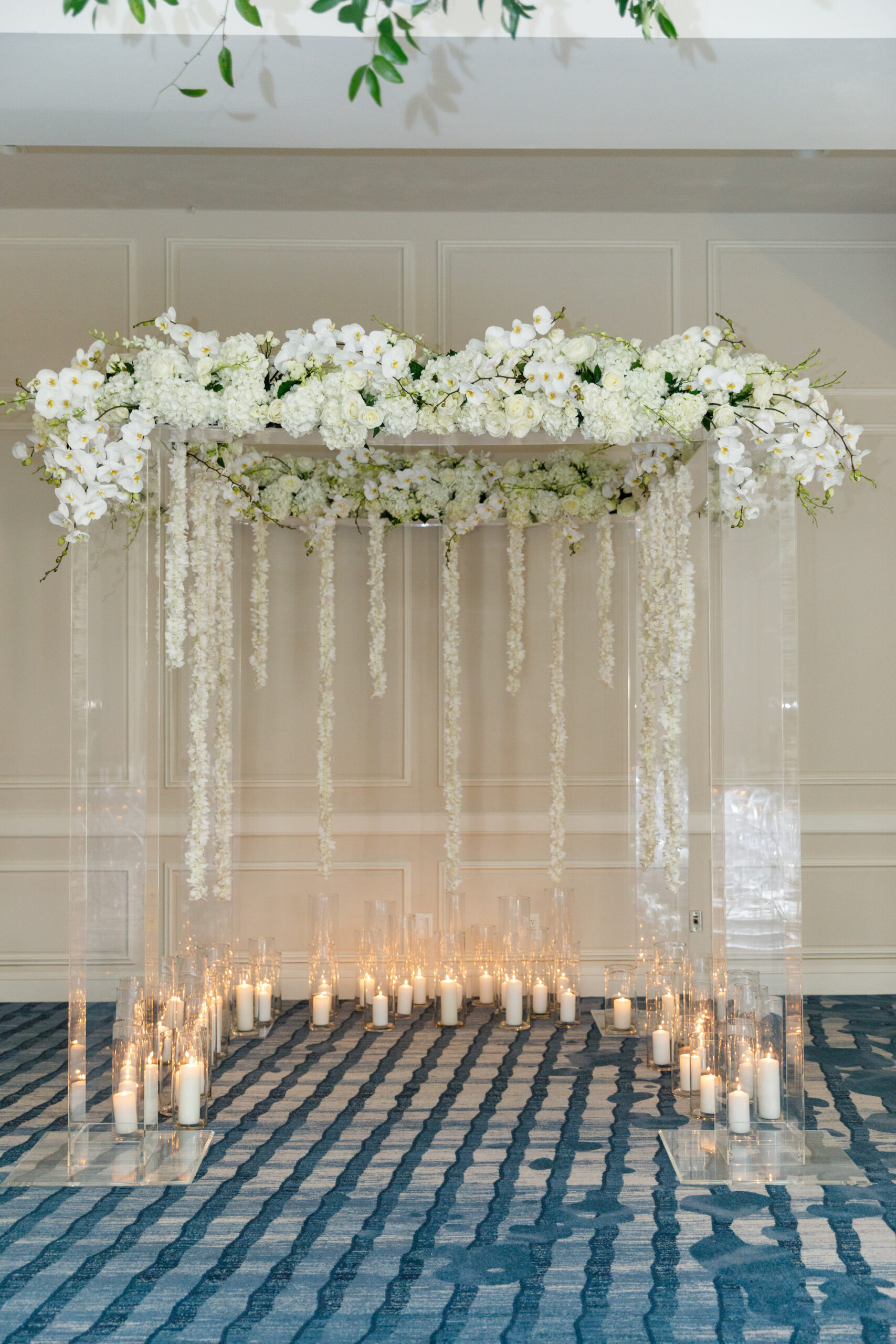 Acrylic Chuppah with Orchids and Cascading Wisteria | Jewish Wedding Traditions Inspiration | St Pete Florist FH Events