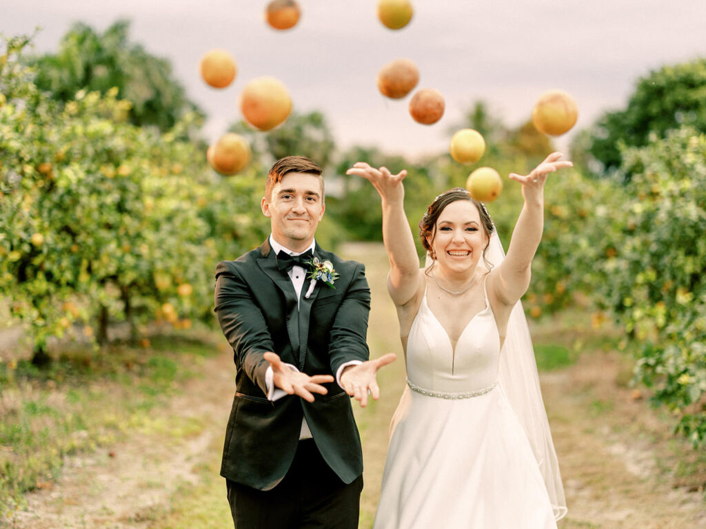 Bride and Groom Orange Grove Wedding Portrait | Tampa Bay Videographer Shannon Kelly Films