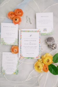 Green and Orange Spring Floral Wedding Suite Inspiration