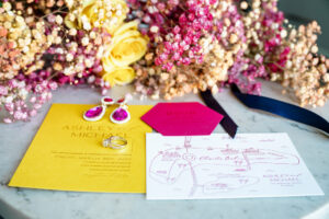Vibrant Yellow and Pink Invitation Suite Inspiration | Tampa Bay Stationery A&P Designs