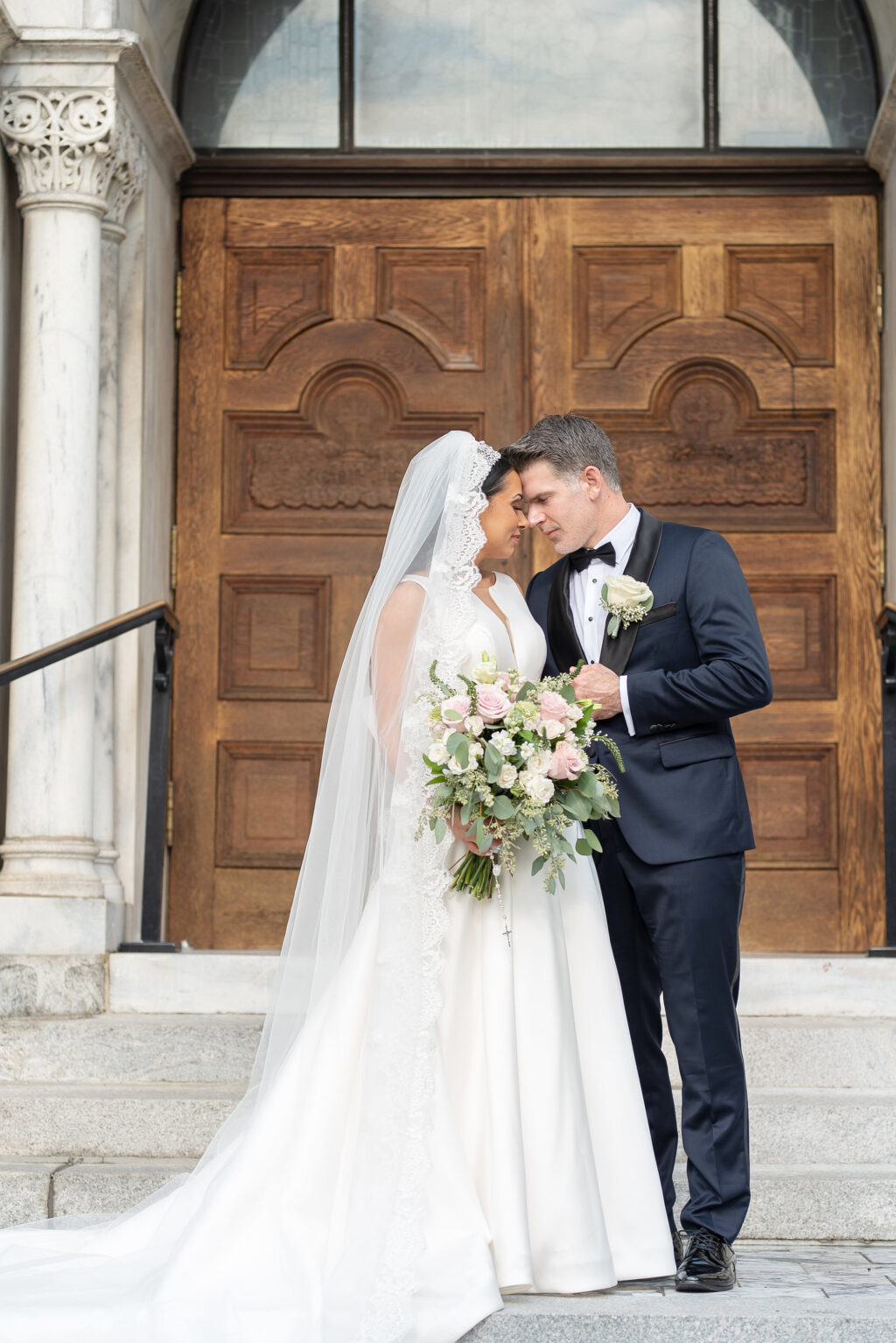 Bride and Groom Wedding Portrait| Tampa Bay Photographer Kristen Marie Photography | Venue Sacred Heart Catholic Church