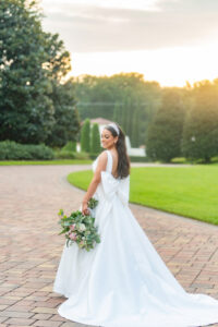 Elegant White A-line Wedding Dress with Bow Ideas | Tampa Bay Venue Mission Lago | Photographer Kristen Marie Photography