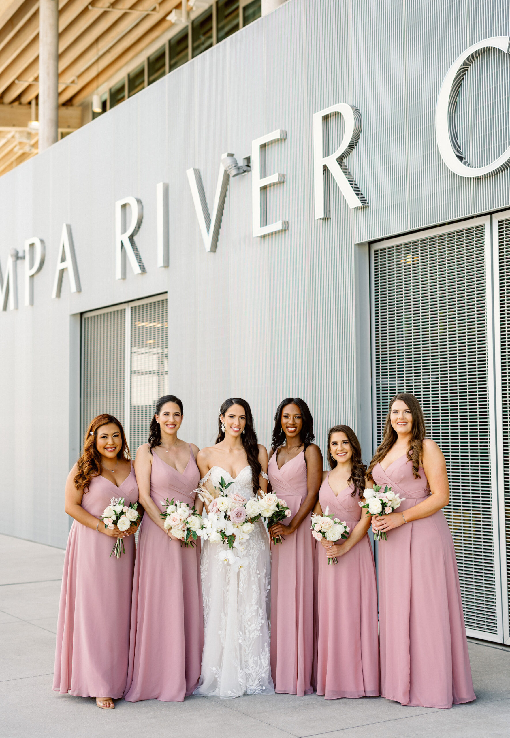 Dusty Rose Matching Bridesmaids Wedding Dress Ideas