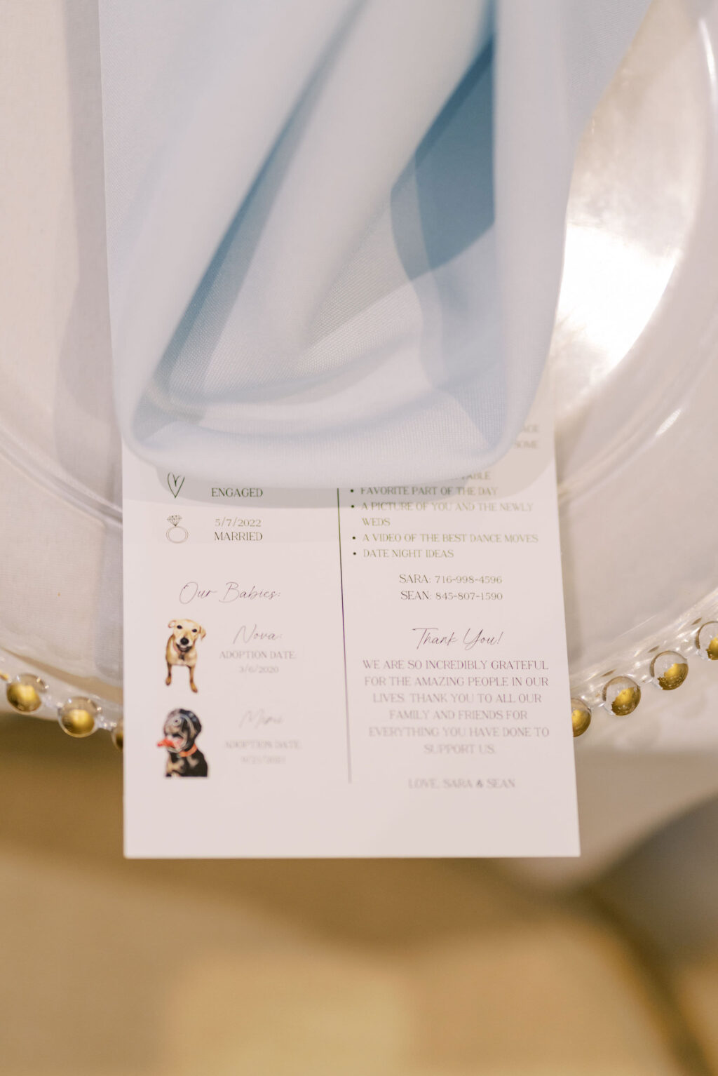 Wedding Guest Menu Card Ideas