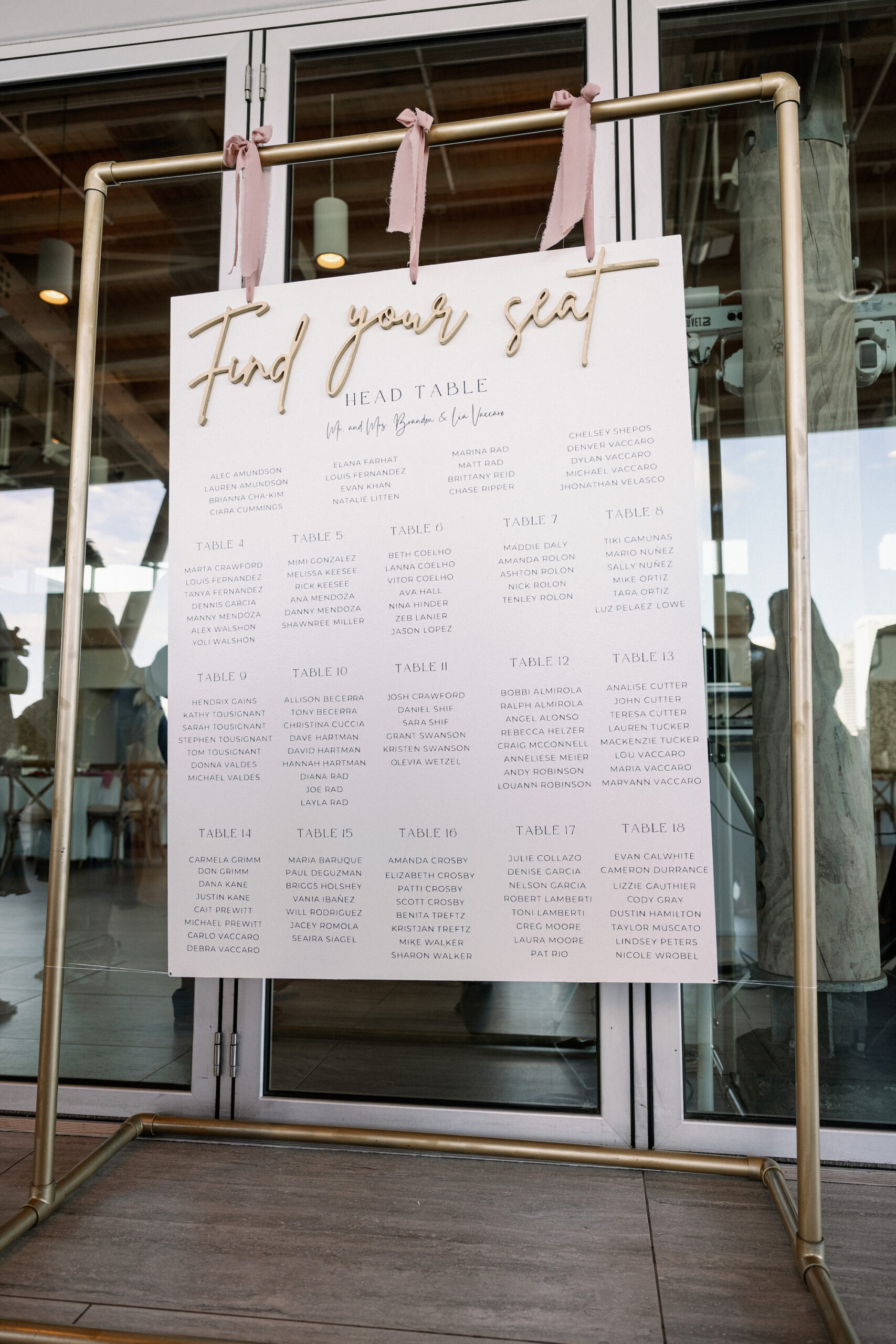 Gold Wedding Reception Seating Chart Sign Ideas