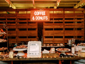 Coffee and Donuts Neon Sign | Wedding Cake Alternative Inspiration | Dessert Table Ideas
