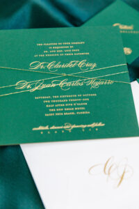Classic Emerald Green and Gold Wedding Invitation Suite Inspiration