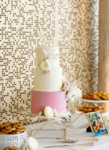 Three-tiered Round White, Cream, and Pink Wedding Cake Ideas