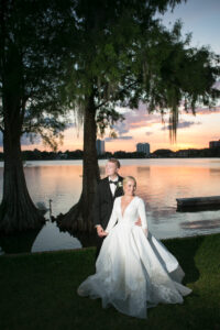 Lakeside Sunset Wedding Portrait | Lakeland Photographer Carrie Wildes Photography