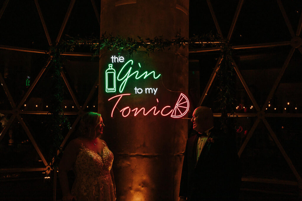 Neon Gin and Tonic Wedding Sign Reception Decor Ideas