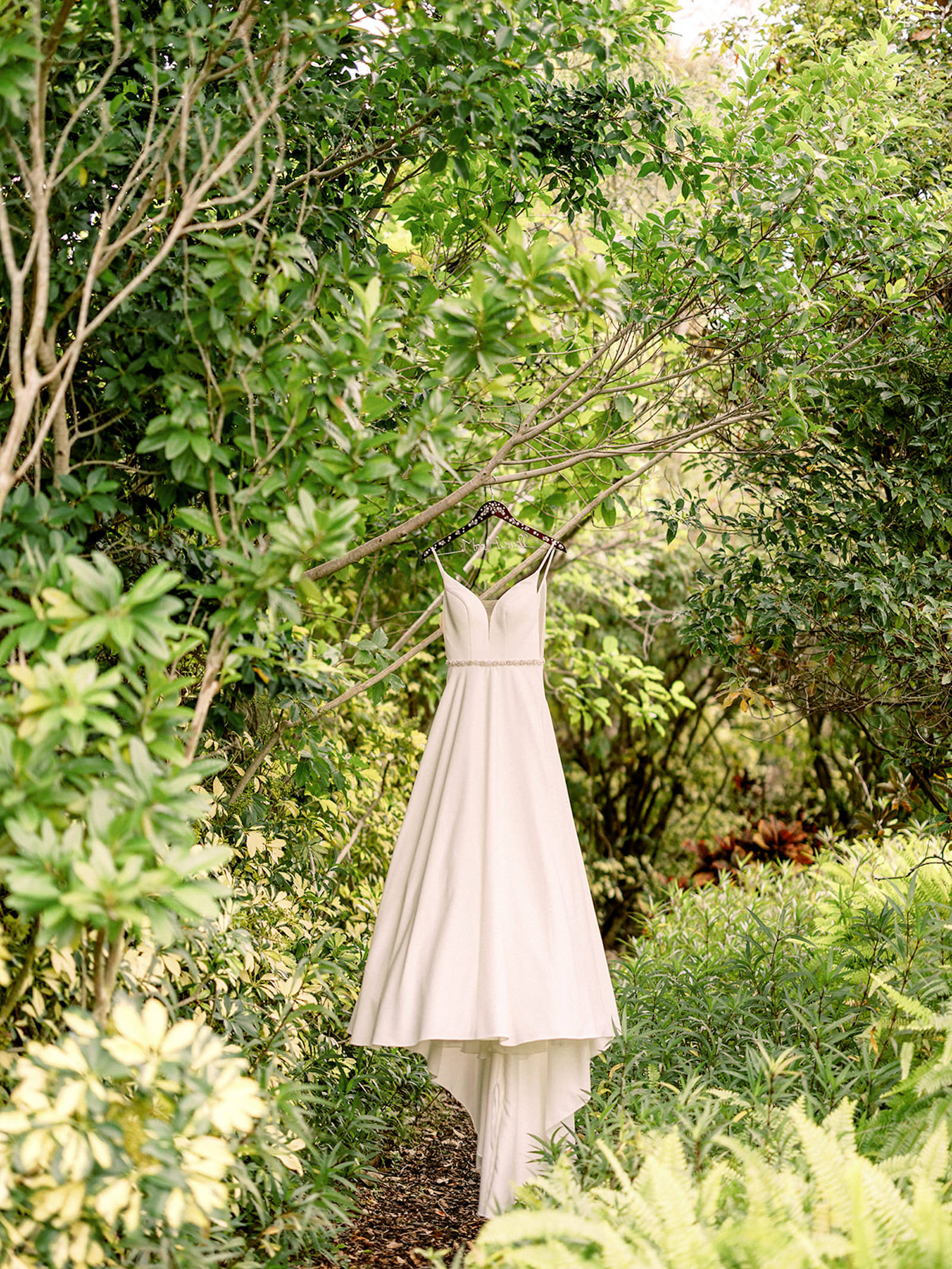 White Deep V-Neckline A-Line Wedding Dress Ideas