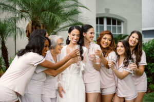 White Swiss Dot Wedding Robe Inspiration | Bride and Bridesmaids Getting Ready | Matching Pajamas
