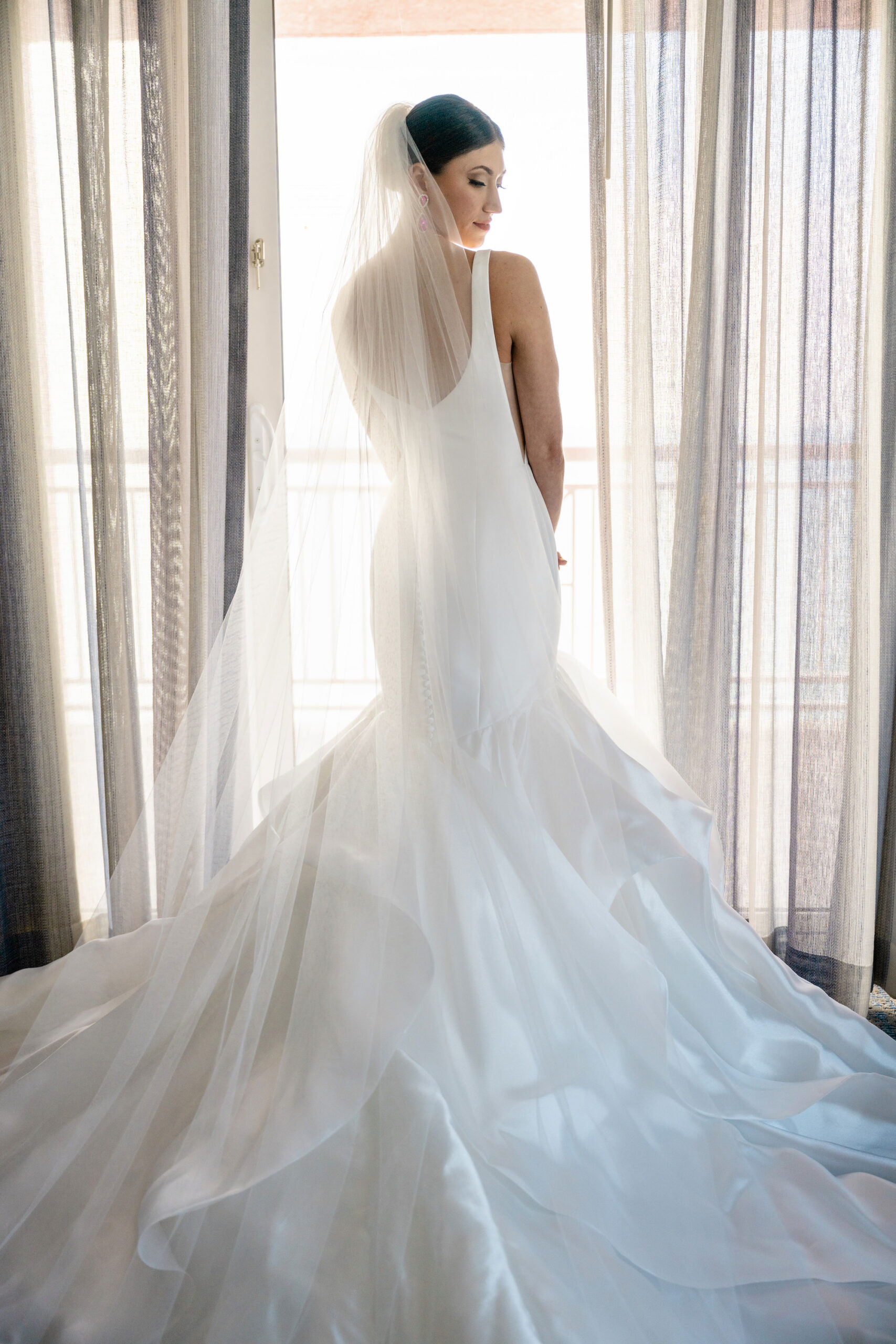 Ivory Plunging Neckline Mermaid Wedding Dress Ideas | Tampa Bay Boutique Truly Forever Bridal