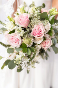 White Veronica, Blush Roses, and Greenery Wedding Bouquet Ideas
