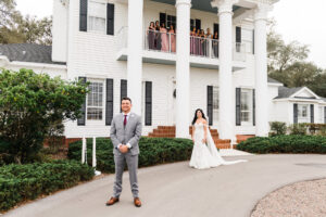 Bride and Groom First Look Wedding Portrait | Tampa Bay Venue Legacy Lane Weddings
